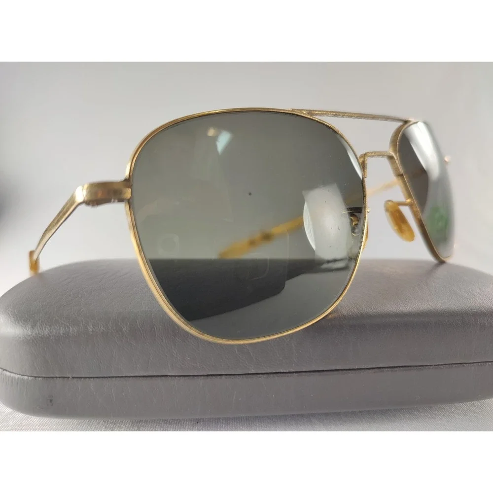 Vintage Randolph Engineering USA HGU-4/P Aviator Sunglasses Gold 52mm 5 1/2
